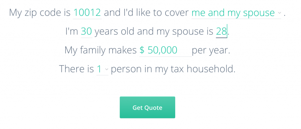 Get your insurance quote on: https://www.hioscar.com/ Natural Language Form - Oscar